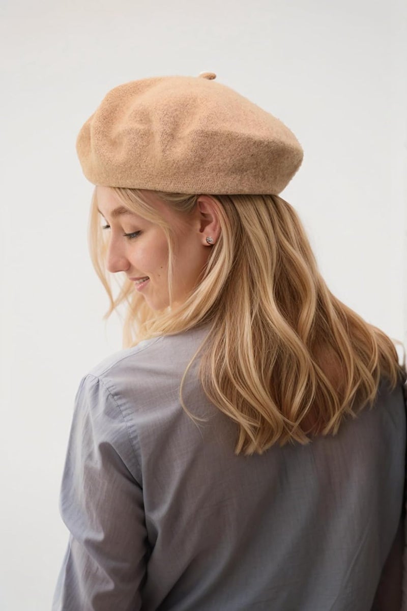 EGANO Women's ​​Beret Hats​​ - French Wool Blend Winter Cap, 70% Wool All-Season Soft ​​Beret Hats for Women​​ (Multi-Color)​ - Image 4